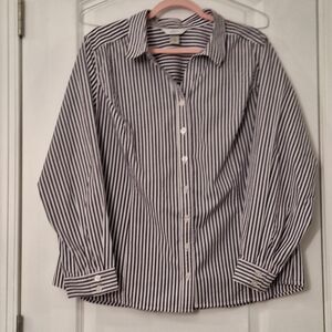 CJ Banks Women's Striped Button Down Shirt